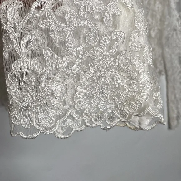 Victor Costa Women's Vintage White Lace Zip-Up Jacket/Tank Top Set size 6 - Picture 3 of 15